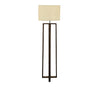 Elegant Wooden Floor Lamp with Brown Base and Beige Color Fabric