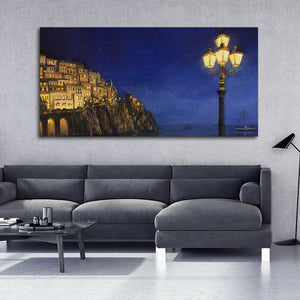 Evening at The Coast of Amalfi in Italy Canvas Wall Painting