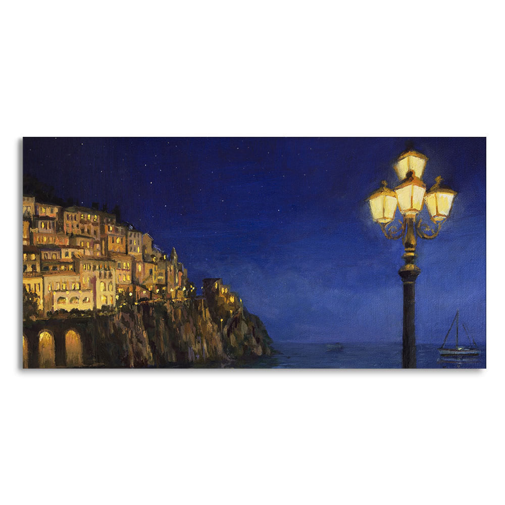 Evening at The Coast of Amalfi in Italy Canvas Wall Painting