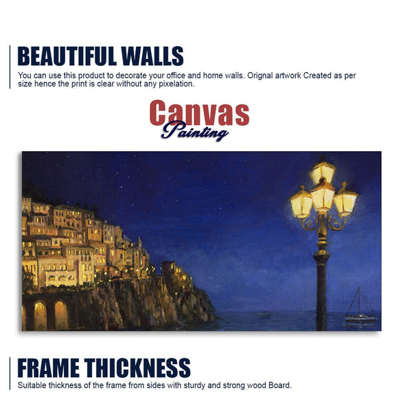Evening at The Coast of Amalfi in Italy Canvas Wall Painting