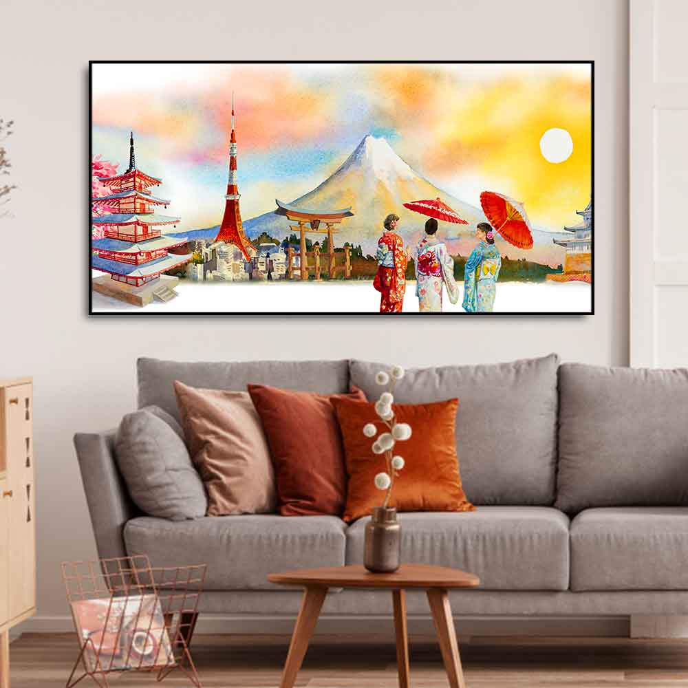 Famous Places of Japan Canvas Wall Painting