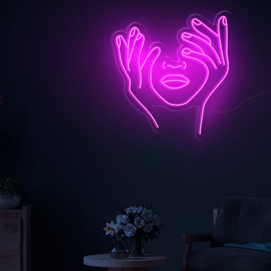 Fingers Shape Women Neon Sign LED Light