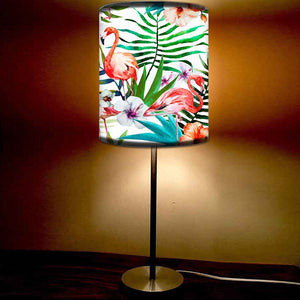 Flamingo Printed Modern Stainless Steel Metal Finish Table Lamp