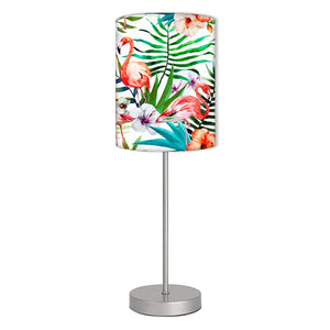 Flamingo Printed Modern Stainless Steel Metal Finish Table Lamp