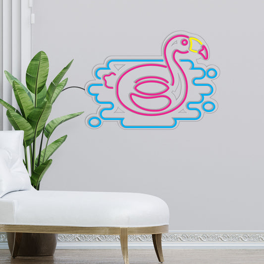 Flamingo Rubber Ring Neon Sign LED Light