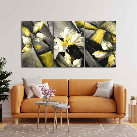 Flower Canvas Wall Painting Abstract Art 3 Pieces