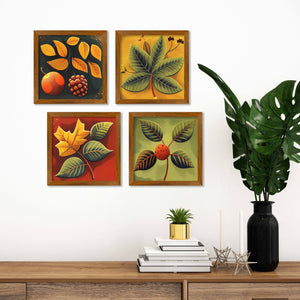 Fruits & Leaves Wall Frame Set of Four