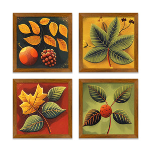 Fruits & Leaves Wall Frame Set of Four