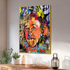 Funky Albert Einstein Cotton Canvas Wall Painting