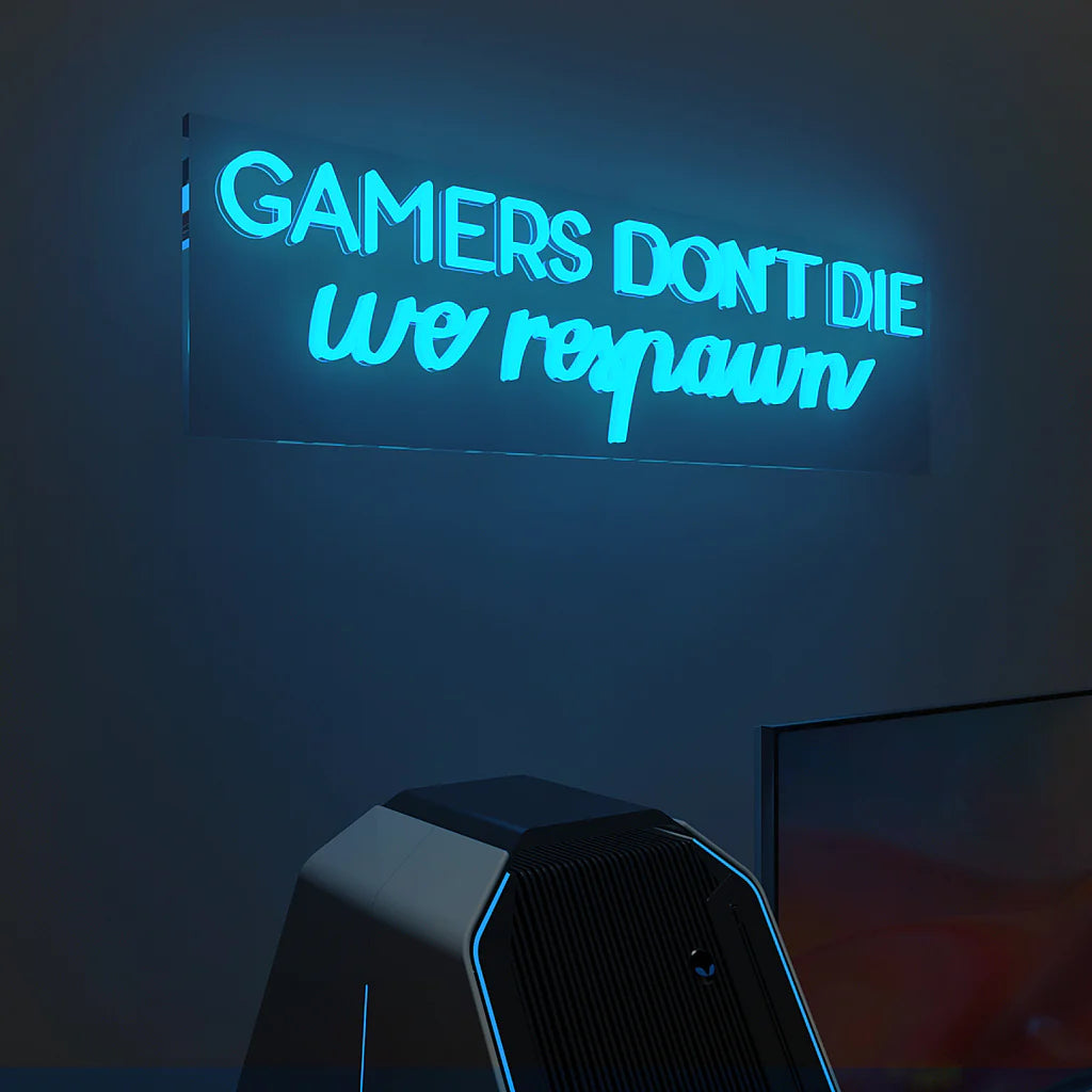 Gamers Don't Die Text Neon LED Light