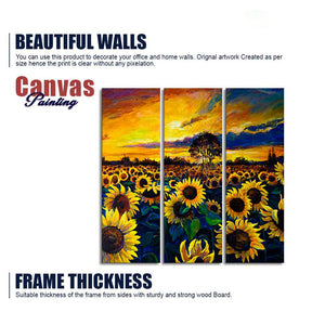 Garden of Sunflower Wall Painting Set of 3 Pieces