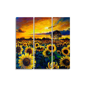 Garden of Sunflower Wall Painting Set of 3 Pieces