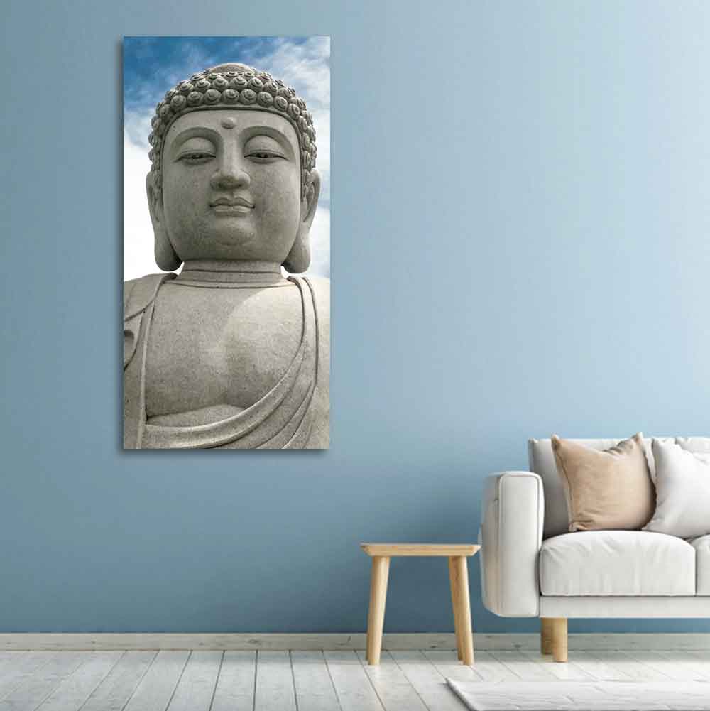 Gautam Buddha Sculpture Vertical Wall Painting