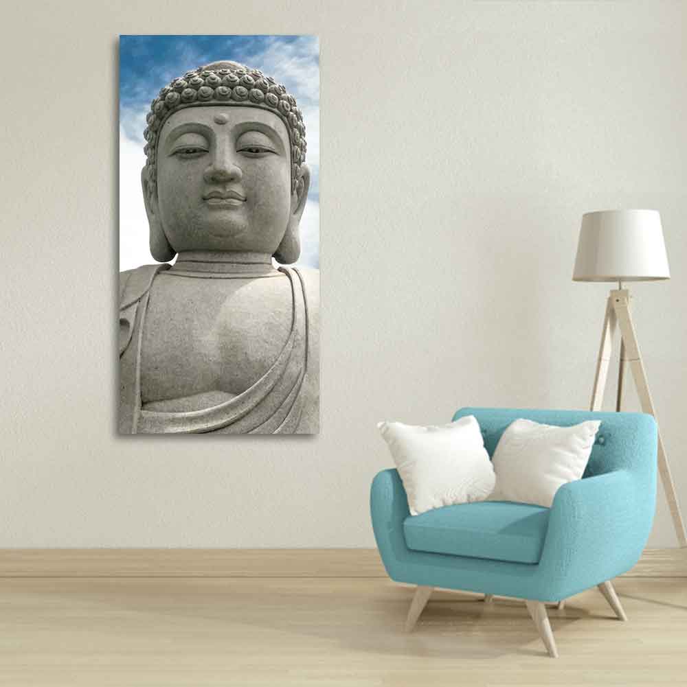 Gautam Buddha Sculpture Vertical Wall Painting