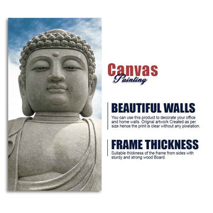 Gautam Buddha Sculpture Vertical Wall Painting