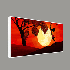 Girl Catching Bird Premium Wall Painting