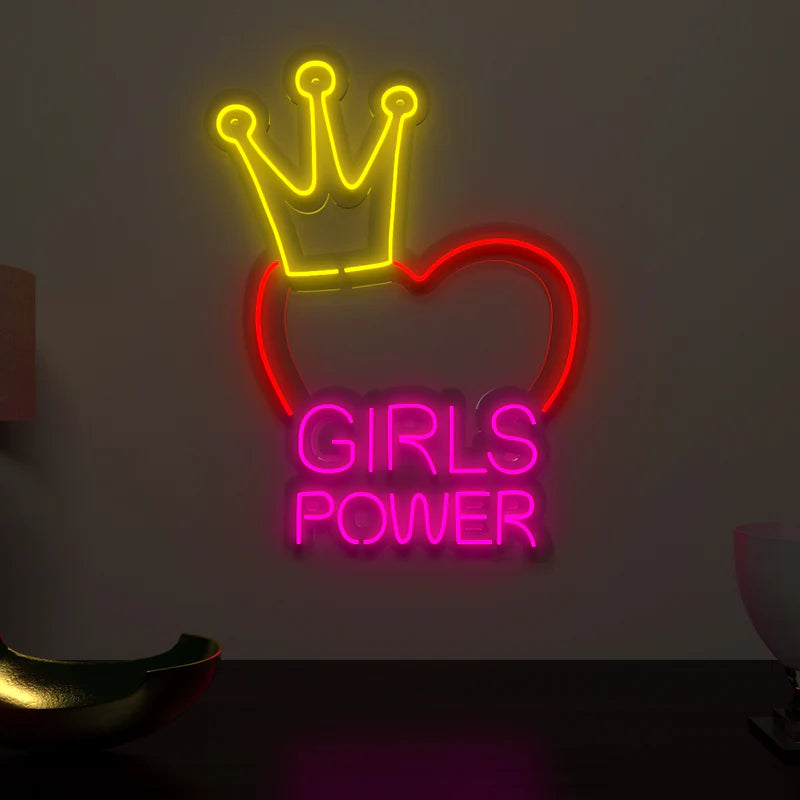 Girls Power Text Neon LED Light