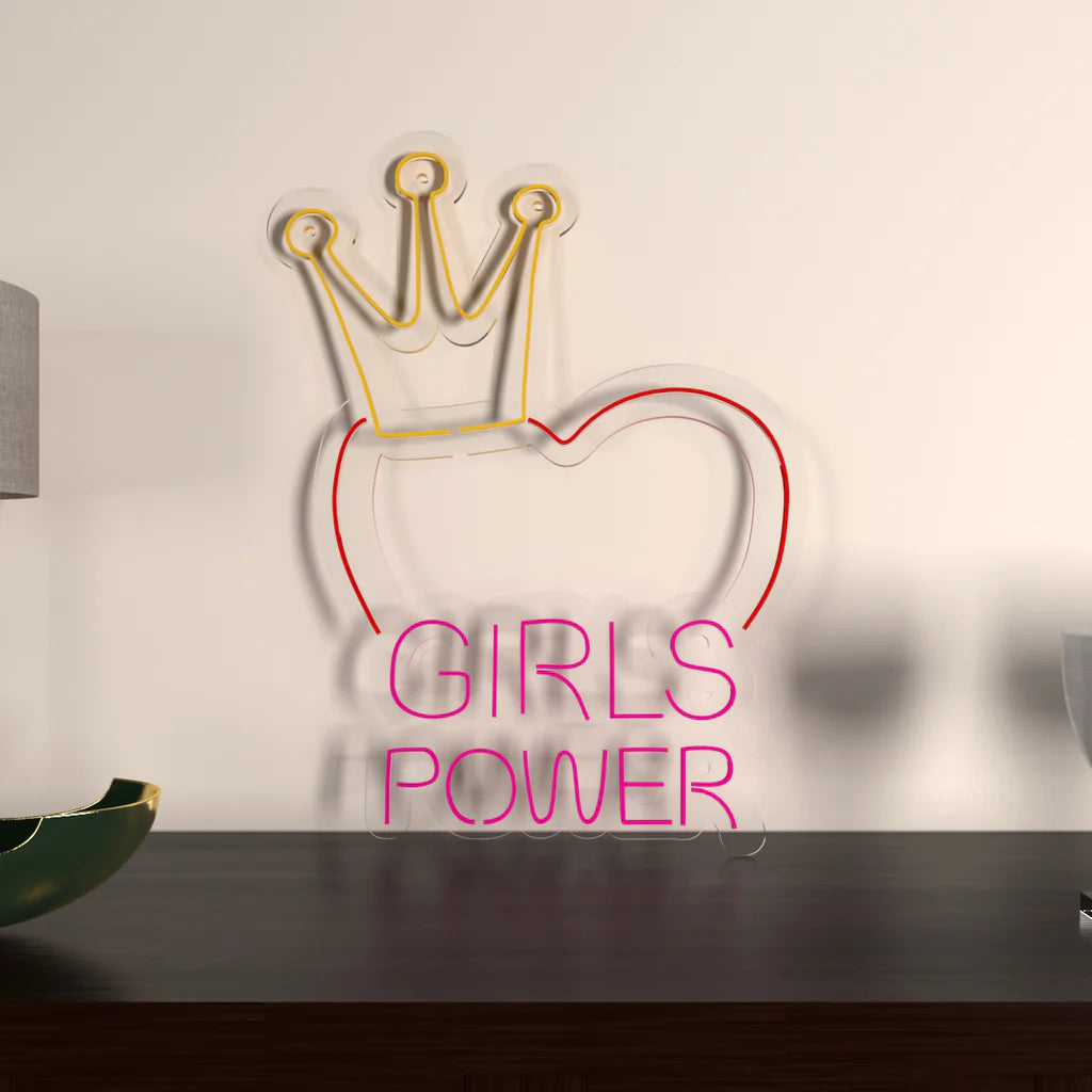 Girls Power Text Neon LED Light