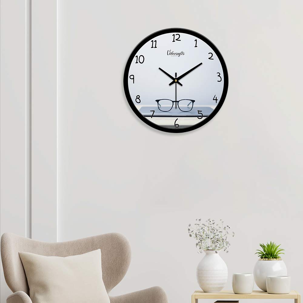 Glasses on Book Designer Wall Clock