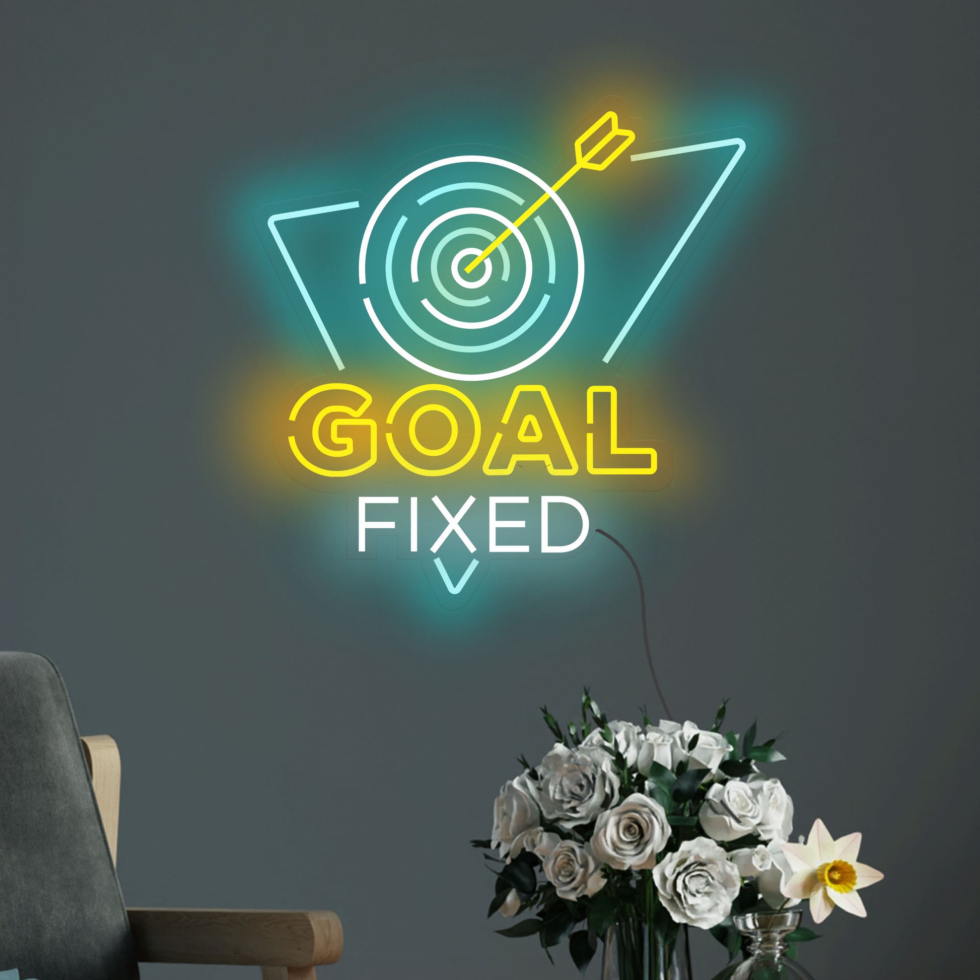 Goal Fixed Motivational Text Neon Sign LED Light