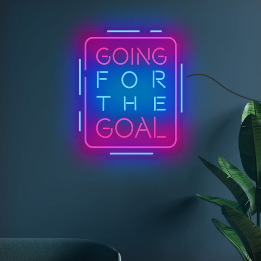 Going For The Goal Motivational Text Neon Sign LED Light