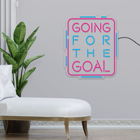 Going For The Goal Motivational Text Neon Sign LED Light