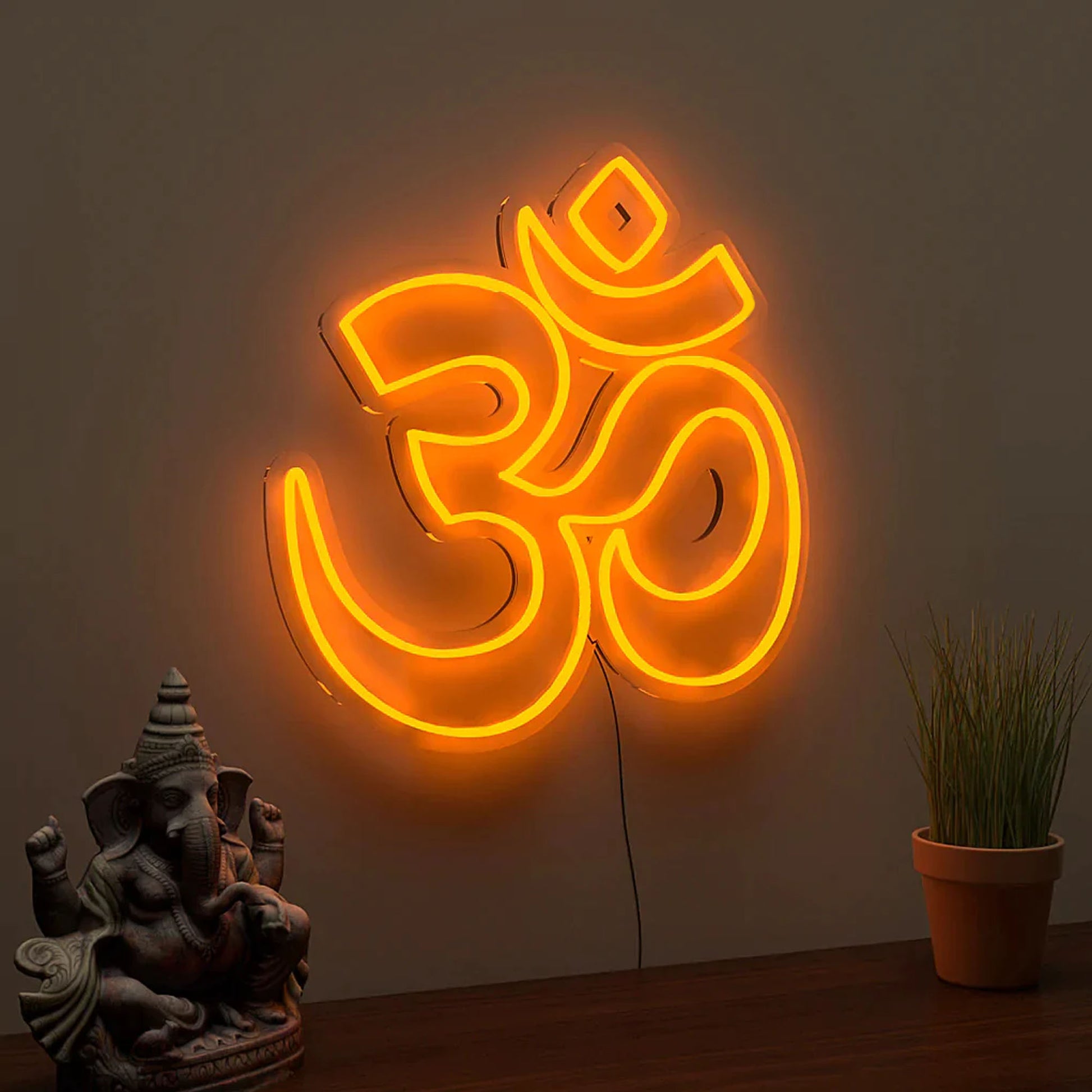 Gold OM Sign Warm Neon Light