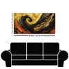 Golden Abstract Spiral Art Wooden Canvas Wall Painting
