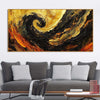 Golden Abstract Spiral Art Wooden Canvas Wall Painting