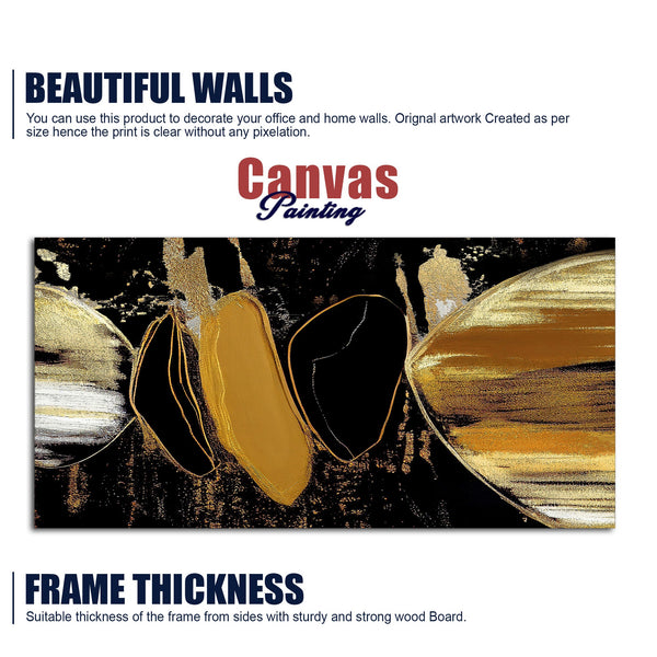 Golden Abstract Texture Canvas Art Wooden Wall Painting