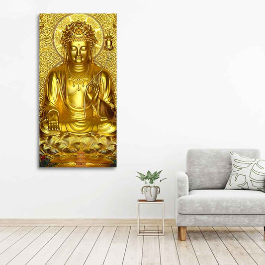 Golden Buddha Statue Canvas Wall Painting