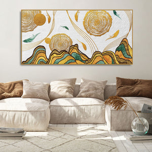 Golden Fish Abstract Premium Canvas Wall Painting