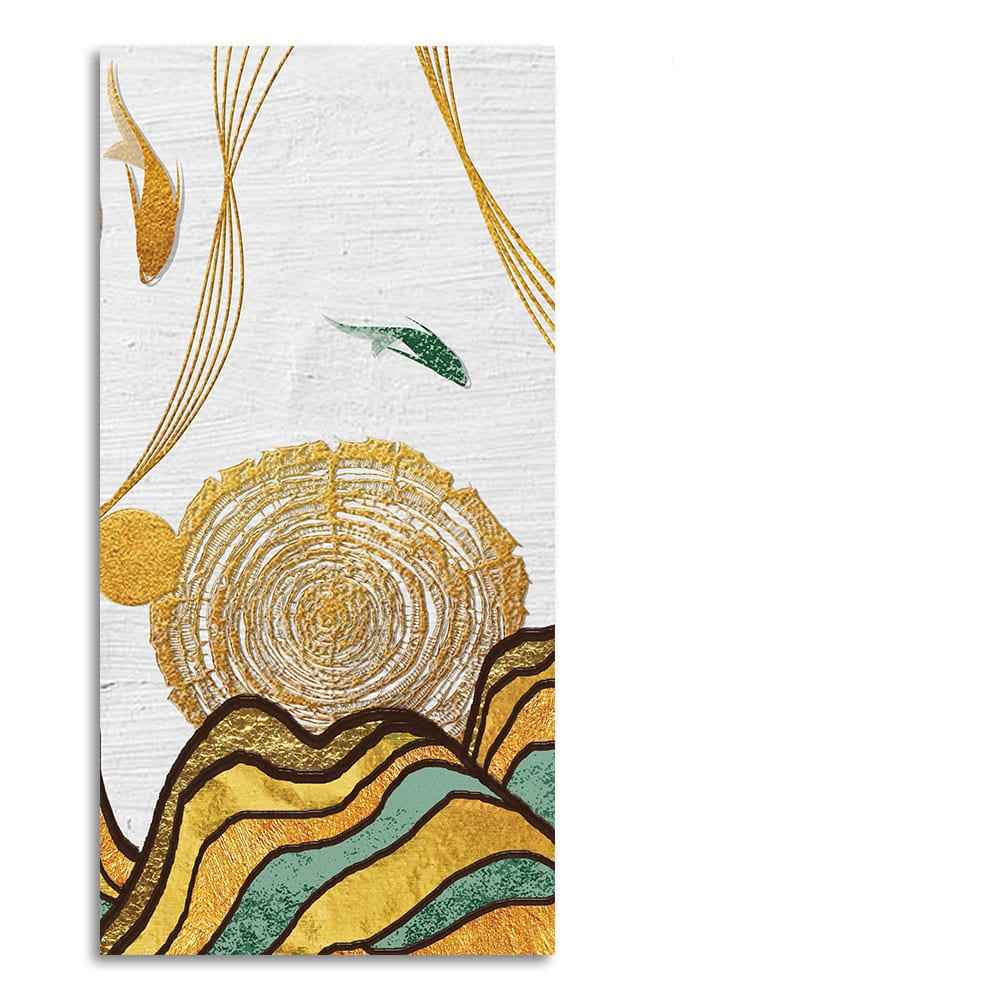 Golden Fish Abstract Premium Wall Painting