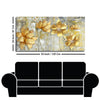 Golden Flowers Abstracts Art Premium Canvas Wall Painting