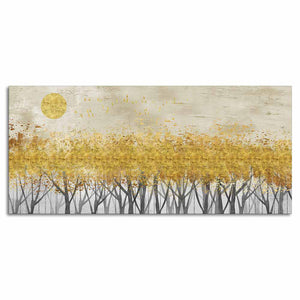 Golden Leaf Trees Canvas Wall Painting