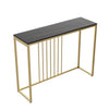 Golden Metallic Rectangular Shaped Black Marble Designer Console Table