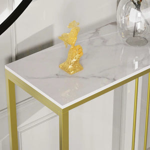 Golden Metallic Rectangular Shaped Designer Console Table