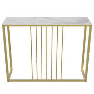 Golden Metallic Rectangular Shaped Designer Console Table