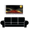 Golden Mountains lines Art with Moon Canvas Wall Painting