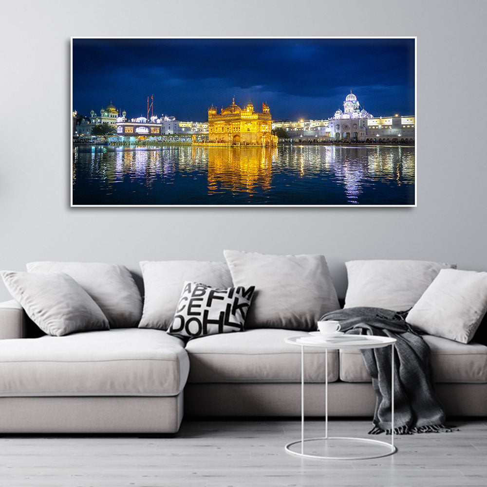 Golden Temple in Evening Canvas Wall Painting