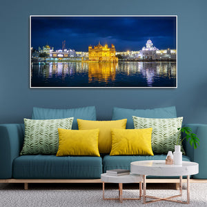 Golden Temple in Evening Canvas Wall Painting