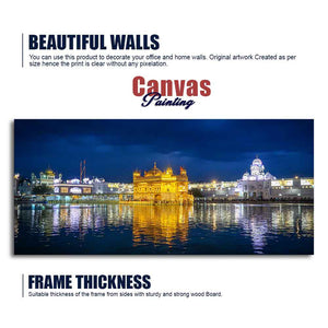 Golden Temple in Evening Large Canvas Wall Painting