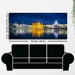 Golden Temple in Evening Large Canvas Wall Painting