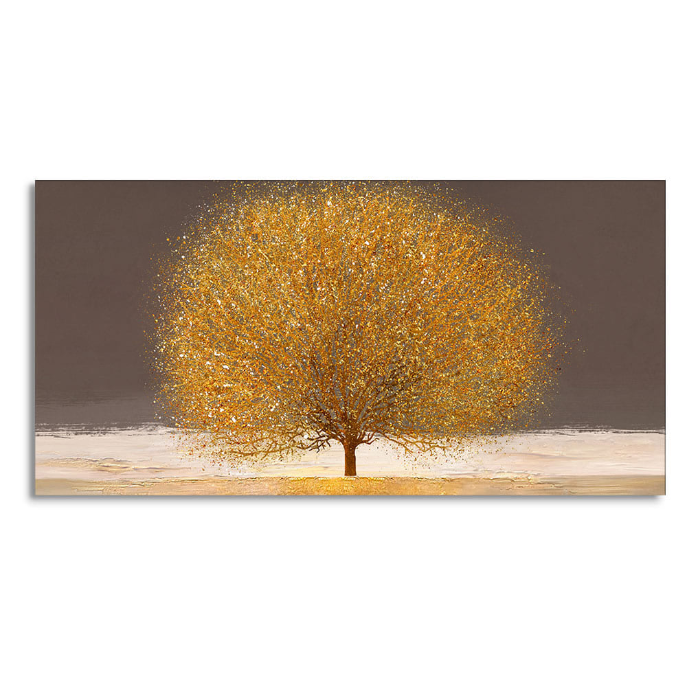 Golden Tree with Elements of gold textures Wall Painting