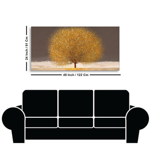 Golden Tree with Elements of gold textures Wall Painting