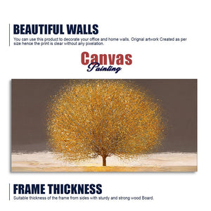 Golden Tree with Elements of gold textures Wall Painting