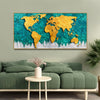 Golden World Map Canvas Wall Painting
