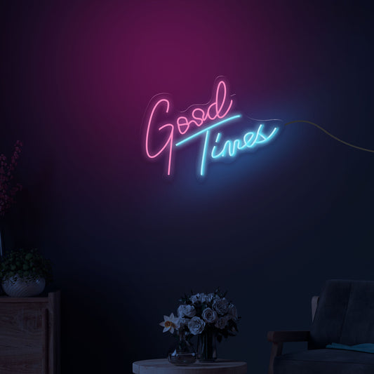 Good Times Text Neon Sign LED Light