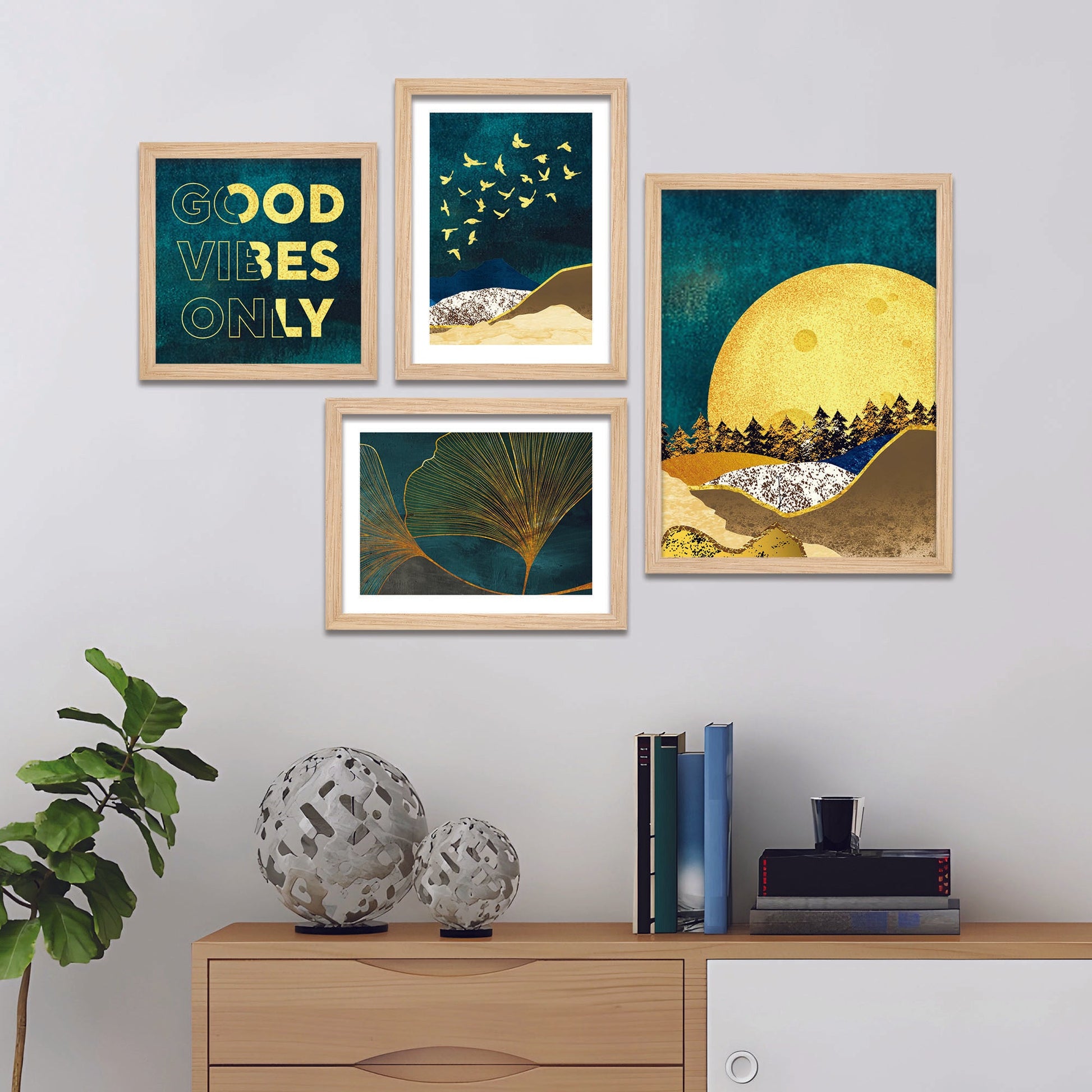 Good Vibe Only Nature Vibes Wall Frame Set of Four