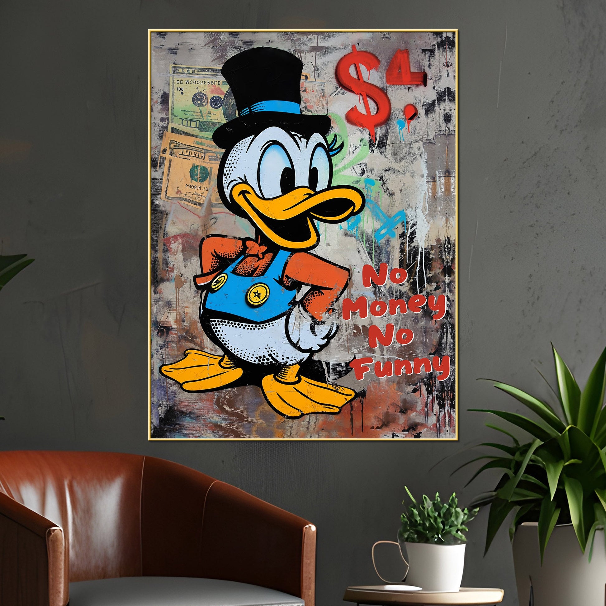 Greedy Donald Cotton Canvas Wall Painting